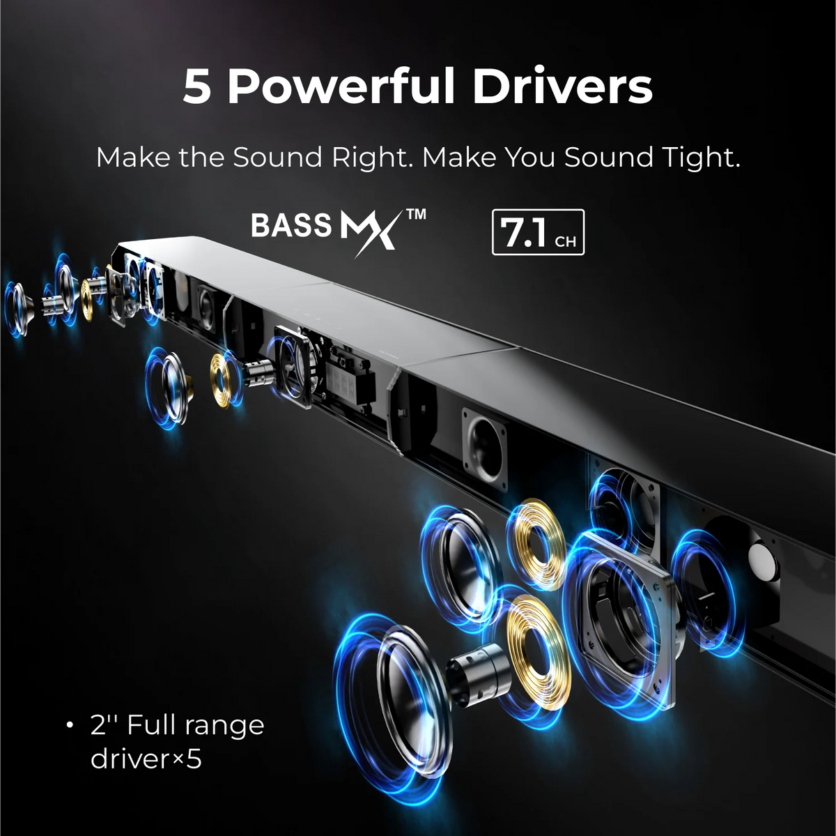 ULTIMEA Home Theater Soundbar with Wireless Sub - BaseMaxCore