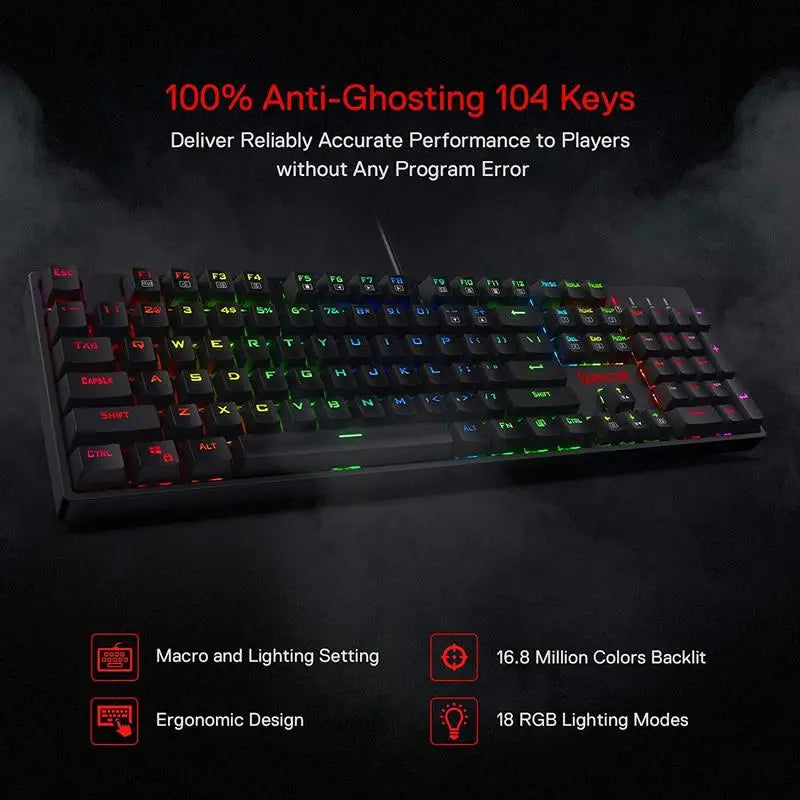 Redragon K582 SURARA RGB Mechanical Gaming Keyboard - BaseMaxCore