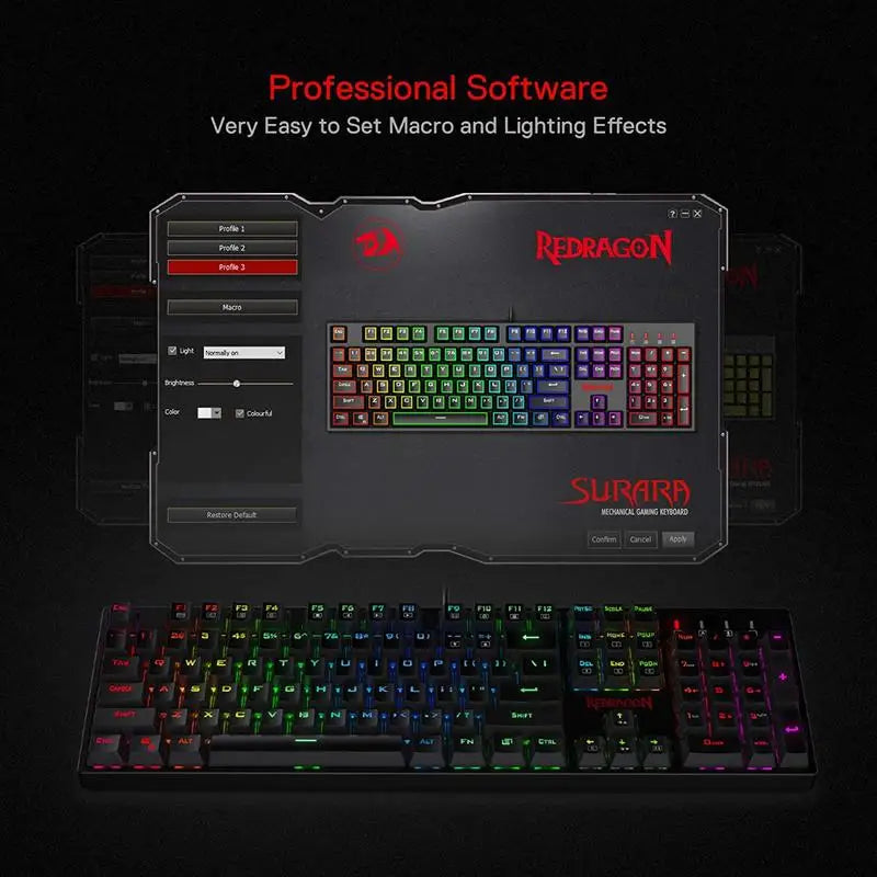 Redragon K582 SURARA RGB Mechanical Gaming Keyboard - BaseMaxCore