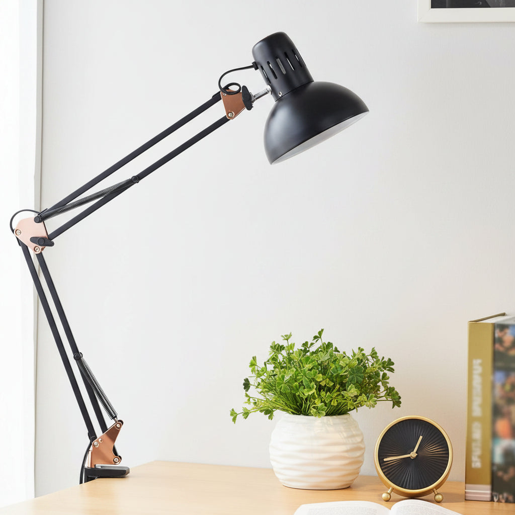 Vintage Clamp Desk Lamp with Telescopic Arm - BaseMaxCore
