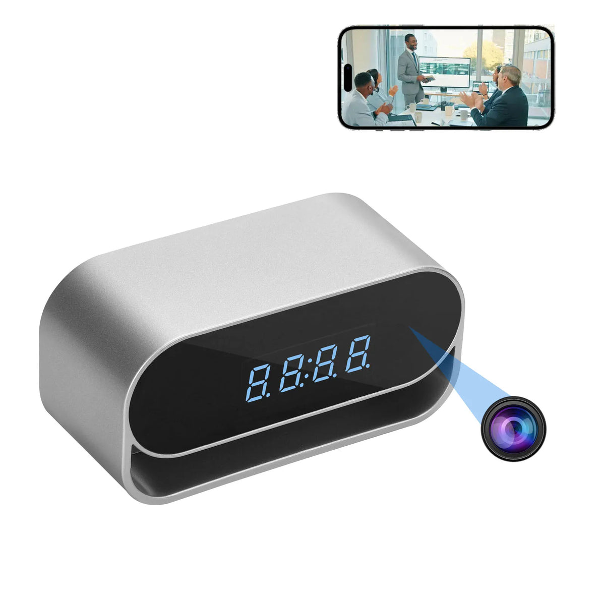 Z-7P Covert Clock WiFi Security Camera - BaseMaxCore